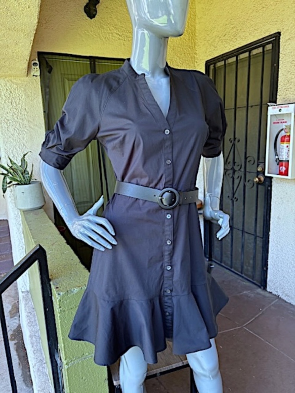 $448 VERONICA BEARD "Molly" Shirt Dress in Stretch Cotton EUC/sz 4 - Picture 13 of 16